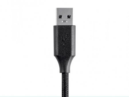 3Ft USB Type C to USB-A 2.0 Cable - 480Mbps, 2.4A, Braided Black