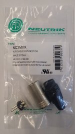 Neutrik XLR3M 3 Pole Male Connector Nickel Housing Silver Contac