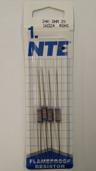 24K Ohm 1 Watt Metal Oxide Film Resistor (4Pk) 2% Tolerance