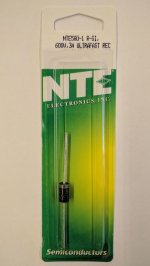NTE580-1 Gen Purp Si Rectifier Ultra Fast Recovery 600V, 3A 75NS