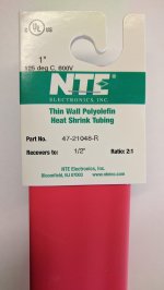 1" Red 48" Thin Wall 2:1 Polyolefin Heat Shrink Tubing