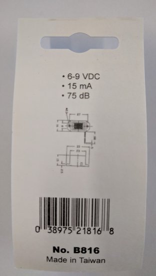6-9VDC Miniature Buzzer