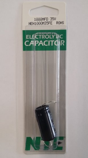 1,000uf 35V Axial Lead Electrolytic Capacitor