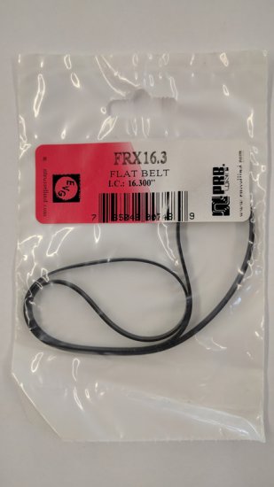 FRX16.3 Flat Rubber Belt 16.3\" IC, .158\" CS, .04\" Wall Thickness
