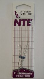 15K Ohm, 1/8W, 2% Metal Film Flameproof Resistor (6Pk)