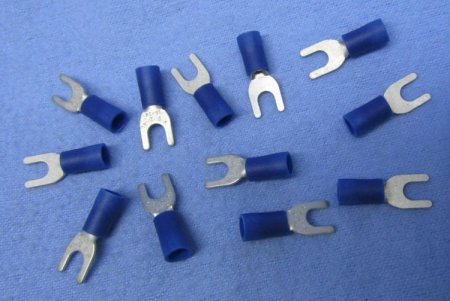 Fork/Spade Insulated 16-14Awg #10 Stud (12Pk) Blue Vinyl