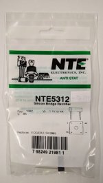 NTE5312 Bridge Rectifier Full Wave Single Phase 100V 8A