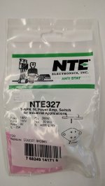 NTE327 T-NPN, Si, Power Amp, Switch for Industrial Applications