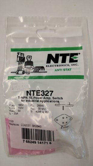 NTE327 T-NPN, Si, Power Amp, Switch for Industrial Applications