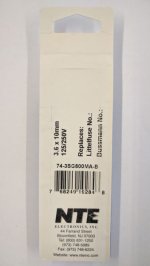 0.8 Amp Micro Cartridge Fuse (5Pk) Slow Blow 3.6x10mm