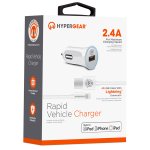 HyperGear 2.4A Rapid Car Charger w/4ft MFi Lightning Cable White