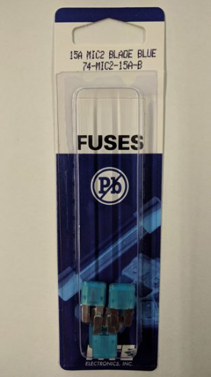 15 Amp Blue (ATR) Micro2-Blade Fuse 32V (5Pk)