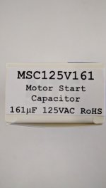 161-193uF 125VAC Motor Start AC Electrolytic Capacitor .25" Q.C.