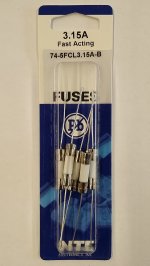 3.15 Amp (GDA-V) Axial Ceramic Fuse (5Pk) Fast Acting 5x20mm