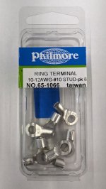 Ring Terminal Non-Insulated 12-10Awg #10 Stud (8Pk)
