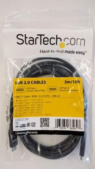 USB-C to USB-C Cable - M/M - 3 m (10 ft.) - USB 2.0