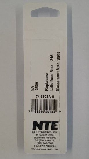 5 Amp (S505) Ceramic Fuse (5Pk) Slow Blow 5x20mm
