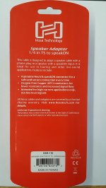 Speaker Adaptor Hosa 1/4 in TS to Neutrik speakON 16Awg