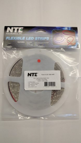 Flexible LED Strip Red 16.4Ft IP65 300 (3528) LEDs 12V 24W