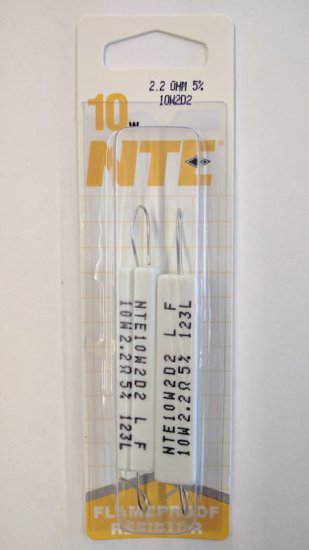 2.2 Ohm 10W Cerment Power Wirewound Resistor (2Pk) 5% Tolerance