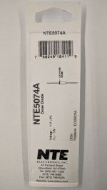 NTE5074A Zener Diode 11.0V 1W, DO-41/DO-15 (2Pk)