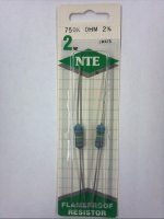 750K Ohm 2 Watt Metal Oxide Film Resistor (2Pk) 2% Tolerance