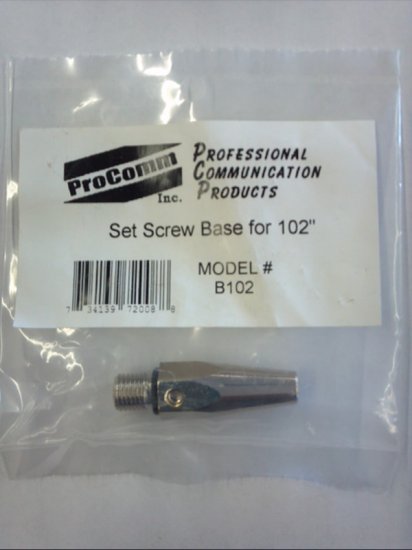 3/8x24 Set Screw Base (0.220" Dia) For 102" Whip