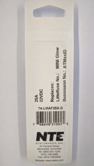 25 Amp Natural (ATM) Lighted Mini-Blade Fuse 32V(5Pk)Fast Acting