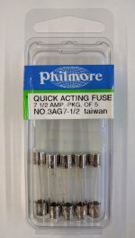 7.5 Amp 3AG Glass Fuse (5Pk) Fast Acting 1/4"x1-1/4"