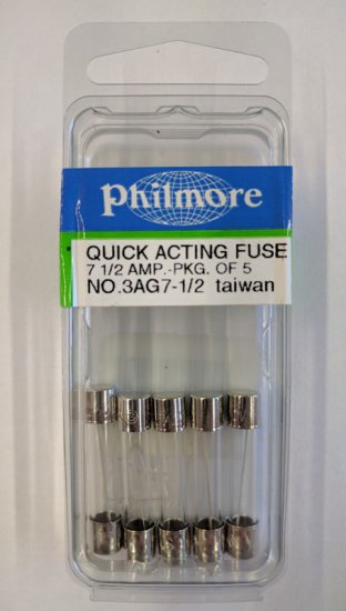 7.5 Amp 3AG Glass Fuse (5Pk) Fast Acting 1/4"x1-1/4"