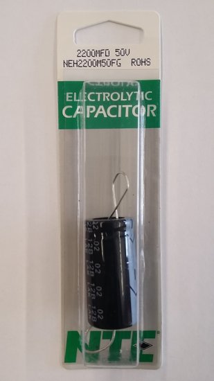 2,200uf 50V Axial Lead Electrolytic Capacitor