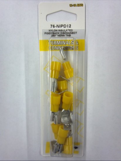Piggyback Disconnect Nylon Insulated 12-10Awg 0.250" (10Pk)