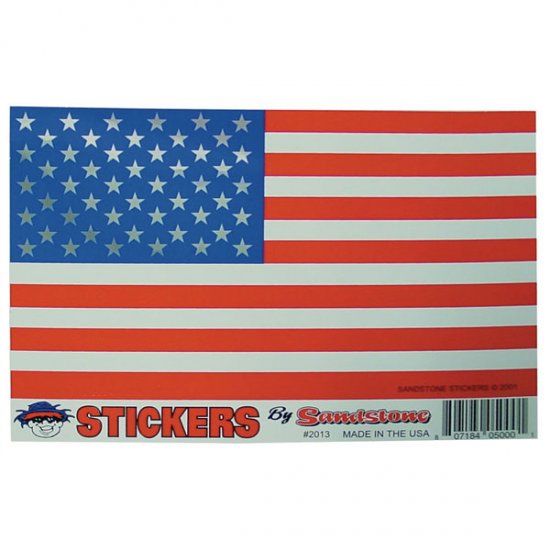 American Flag Sticker, 6-14\" x 3-5/8\"