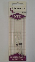 1.3K Ohm, 1/8W, 2% Metal Film Flameproof Resistor (6Pk)