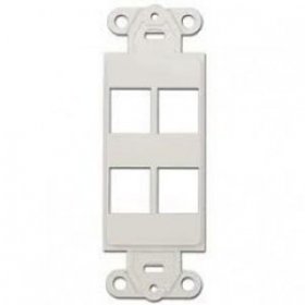 4-Port Keystone Insert Wall Plate White