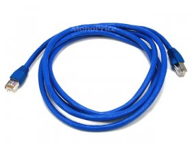 7Ft Cat6A 500MHz 24Awg Shielded Ethernet Network Cable (Blue)