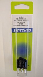 Snap-In Round Rocker SPDT On-None-On 125V 16A