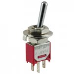 SPDT Sub-Mini Bat Handle Toggle Switch On-None-On 3A 120V NTE