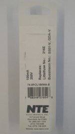 0.1 Amp (100mA) GDA-V Axial Ceramic Fuse (5Pk) FastActing 5x20mm