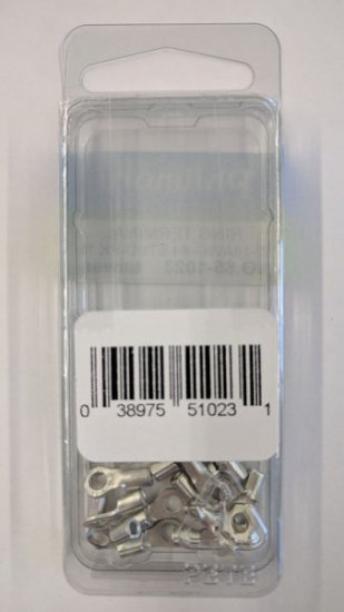 Ring Terminal Non-Insulated 22-18Awg #4 Stud (15Pk)