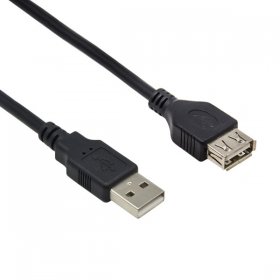 15Ft A M/F USB2.0 Extension Cable - Black