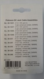 Size N 5.5/2.5mm Coaxial DC Power Jack to 2-Pin Adaptaplug Jack