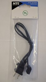 Fan Cord 45°, 24" Long, 2 Prong AC Plug