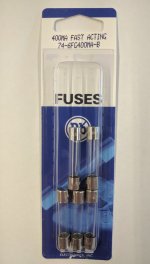0.4 Amp (400mA) 3AG Glass Fuse (5Pk) Fast Acting 6x30mm