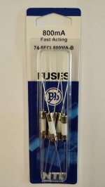 0.8 Amp (800mA) GDA-V Axial Ceramic Fuse (5Pk) FastActing 5x20mm