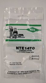 NTE1470 IC, Audio Power Amplifier, 2.5W, 14-Lead DIP w/Tab