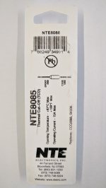 NTE8085 Thermal Fuse 87°C/187°F 15A Axial
