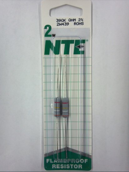 390K Ohm 2 Watt Metal Oxide Film Resistor (2Pk) 2% Tolerance