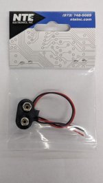 9V Battery Snap (Economy) Vinyl, 5.9" Leads on Side