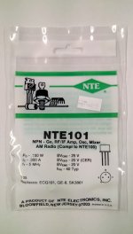 NTE101 NPN-GE, RF/IF Amp, Osc, Mixer, AM Radio (Compl to NTE100)
